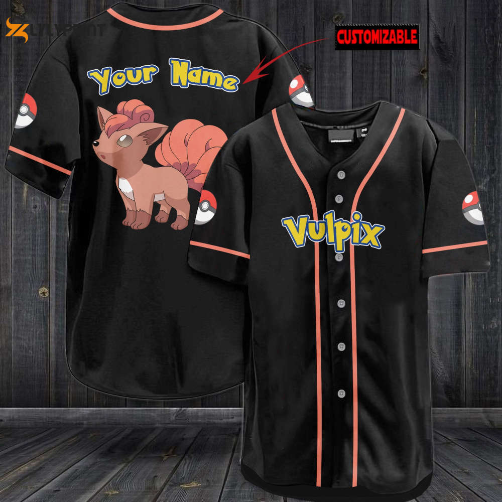 Personalized Vulpix Baseball Jersey - lylyprint.com