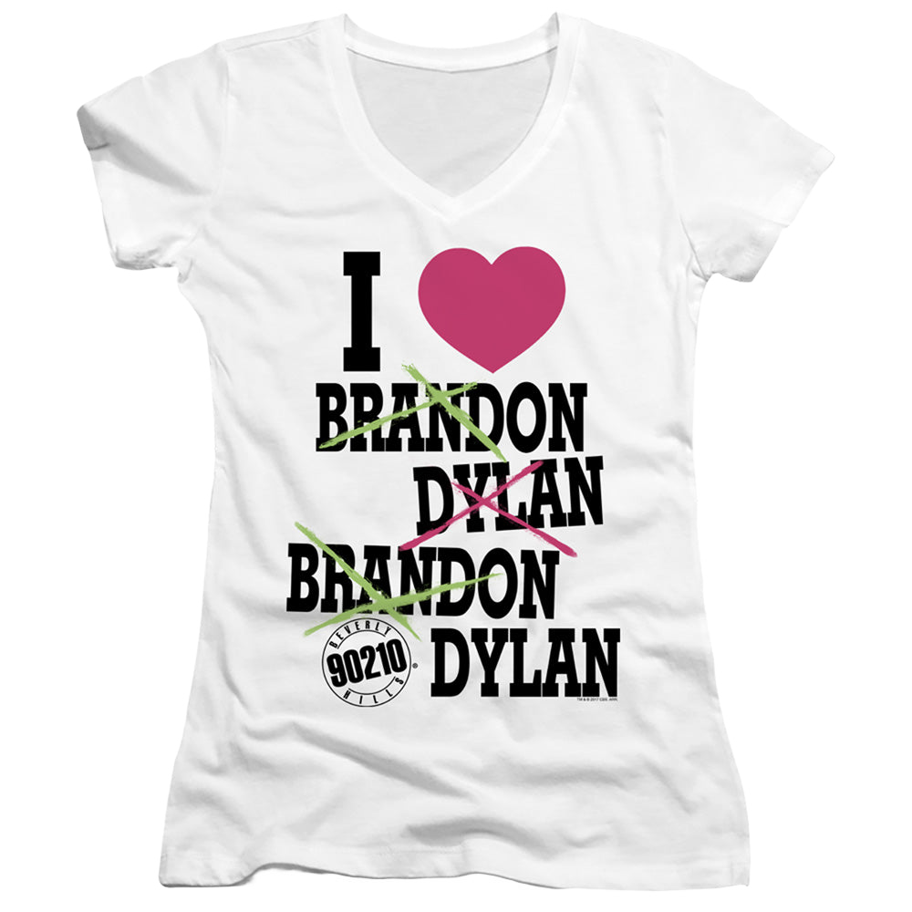 Beverly Hills 90210 I Heart 90210 - Juniors V-Neck T-Shirt
