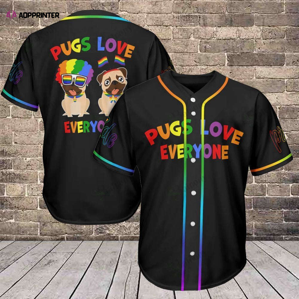Pugs Love Baseball LGBT Jersey 400: Trendy Baseball Tee for LGBTQ+ Pride! - Aopprinter