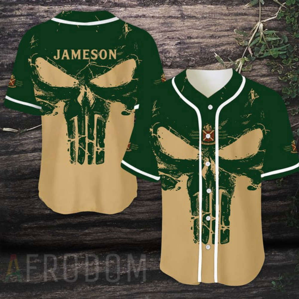 Retro Skull Jameson Whiskey Baseball Jersey - Aopprinter