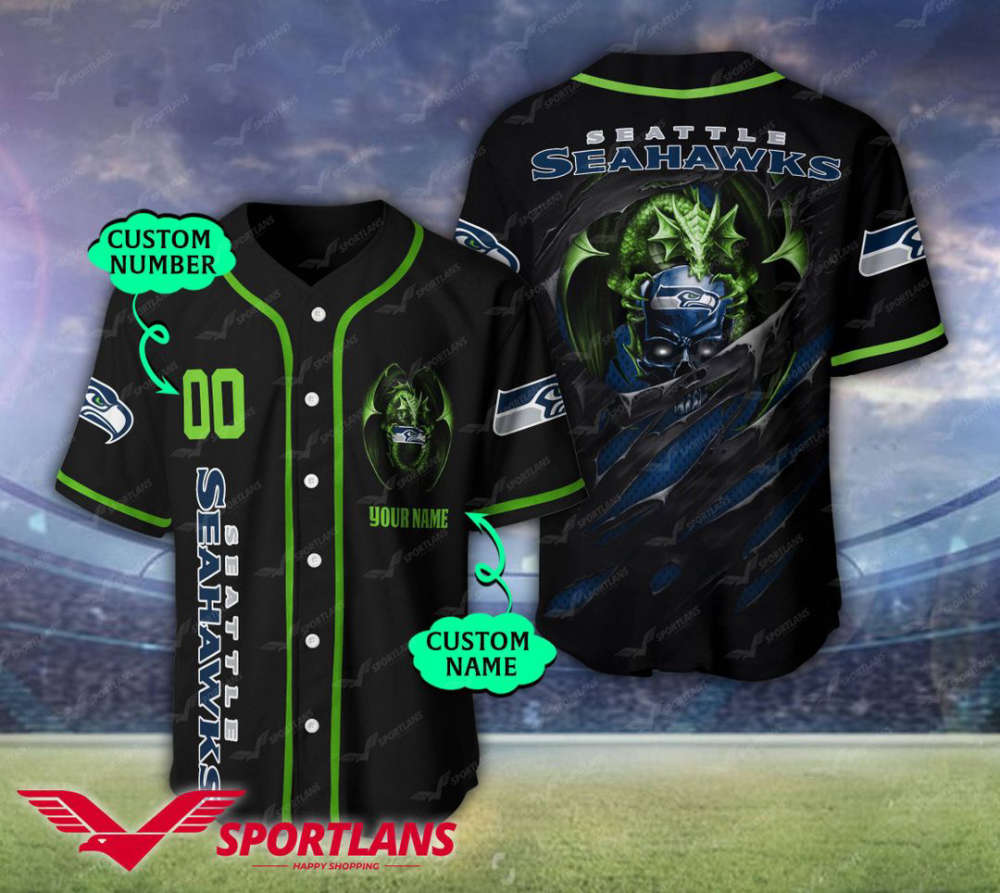 Seattle Seahawks Personalized Baseball Jersey - lylyprint.com