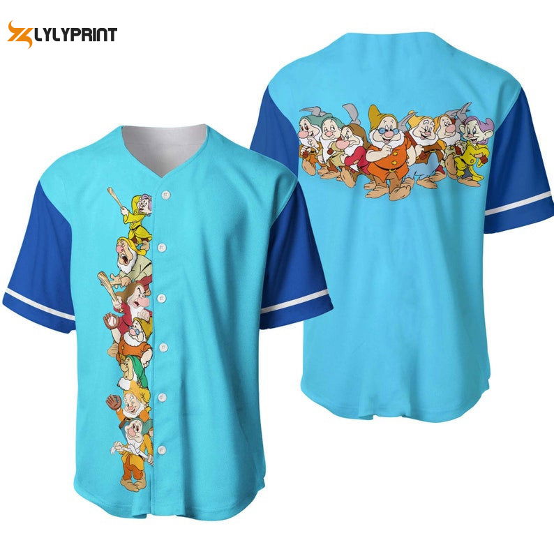 Seven Dwarfs Snow White All Over Print Baseball Jersey - lylyprint.com