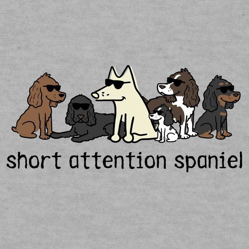 Short Attention Spaniel - Ladies T-Shirt V-Neck
