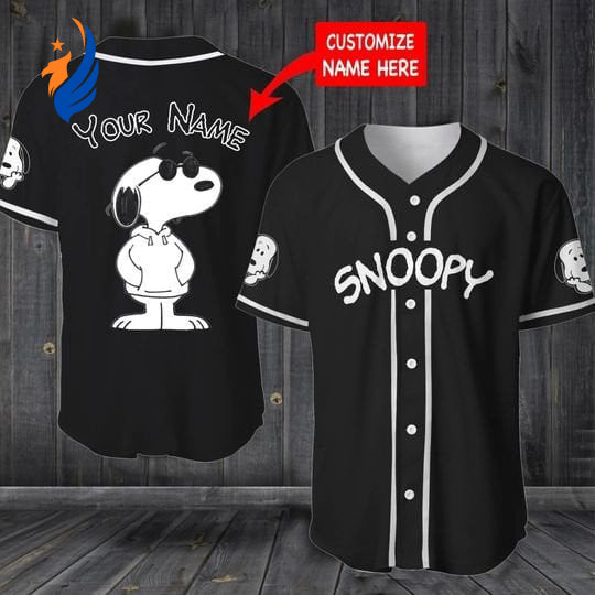 Snoopy Custom Name Baseball Jersey - Gift for Women Men - Bafud