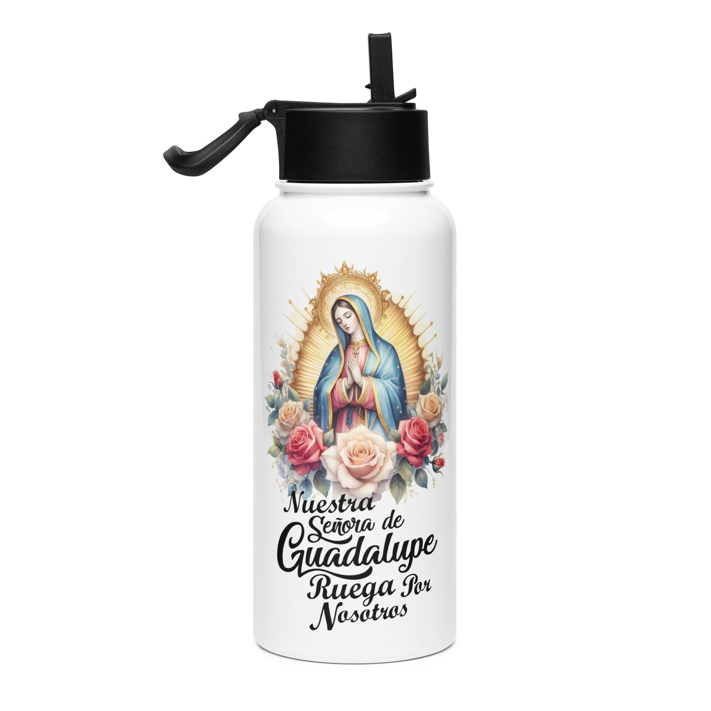 Nuestra Senora de Guadalupe Ruega por Nosotros Steel Water Bottle 32oz