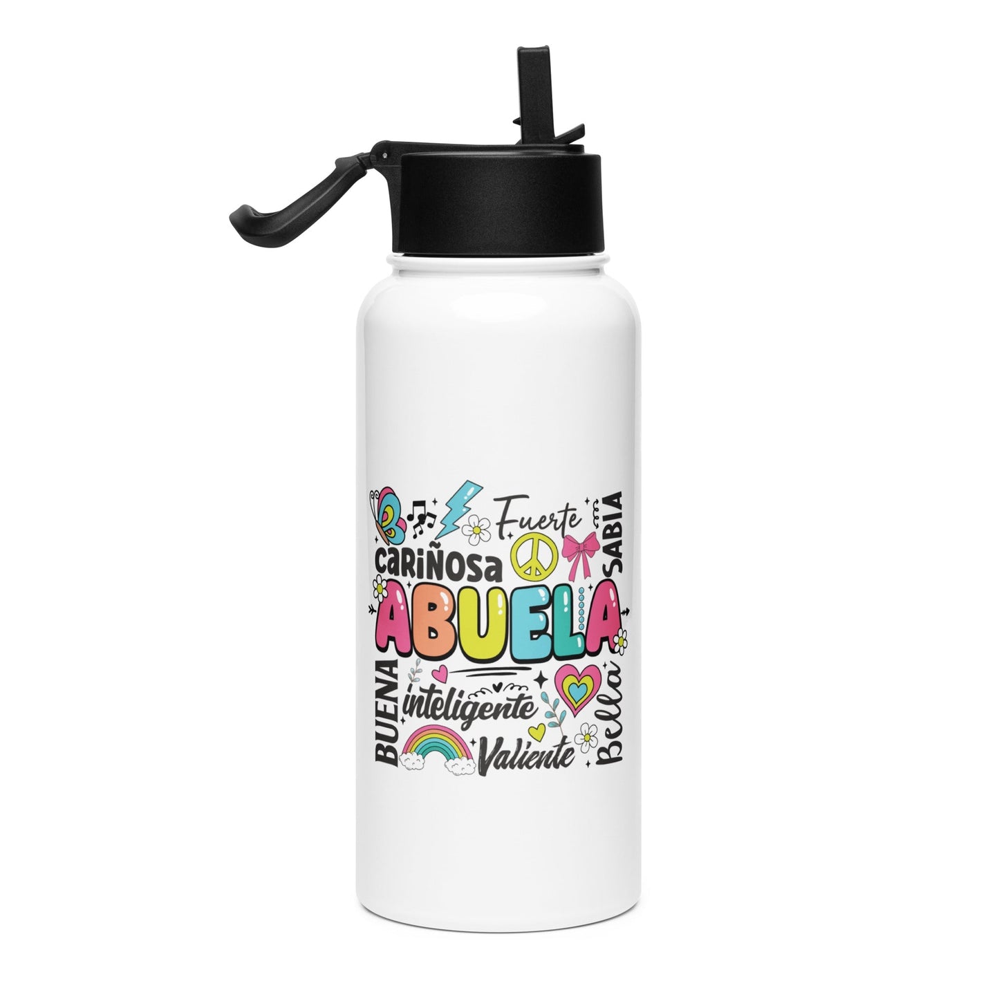 Abuela Definition Stainless steel water bottle with a straw lid