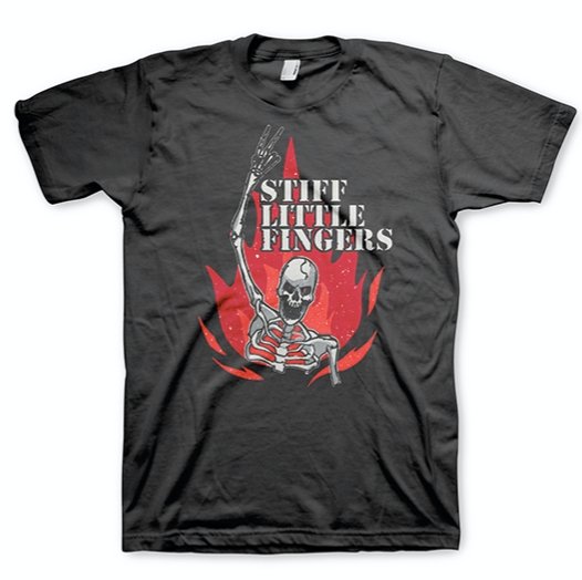 Stiff Little Fingers Skeleton Flame Tee