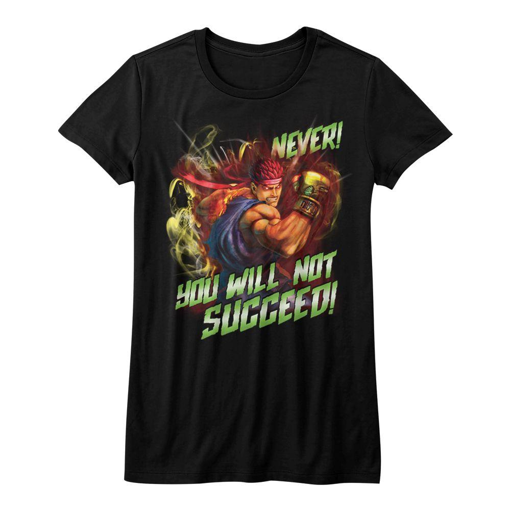 Street Fighter Never Succeed Womens T-Shirt