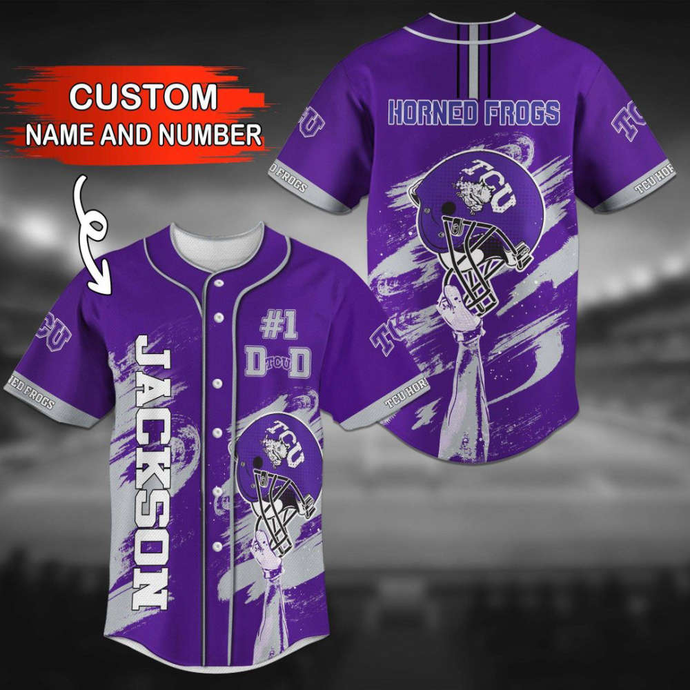 TCU Horned Frogs Personalized Baseball Jersey - lylyprint.com