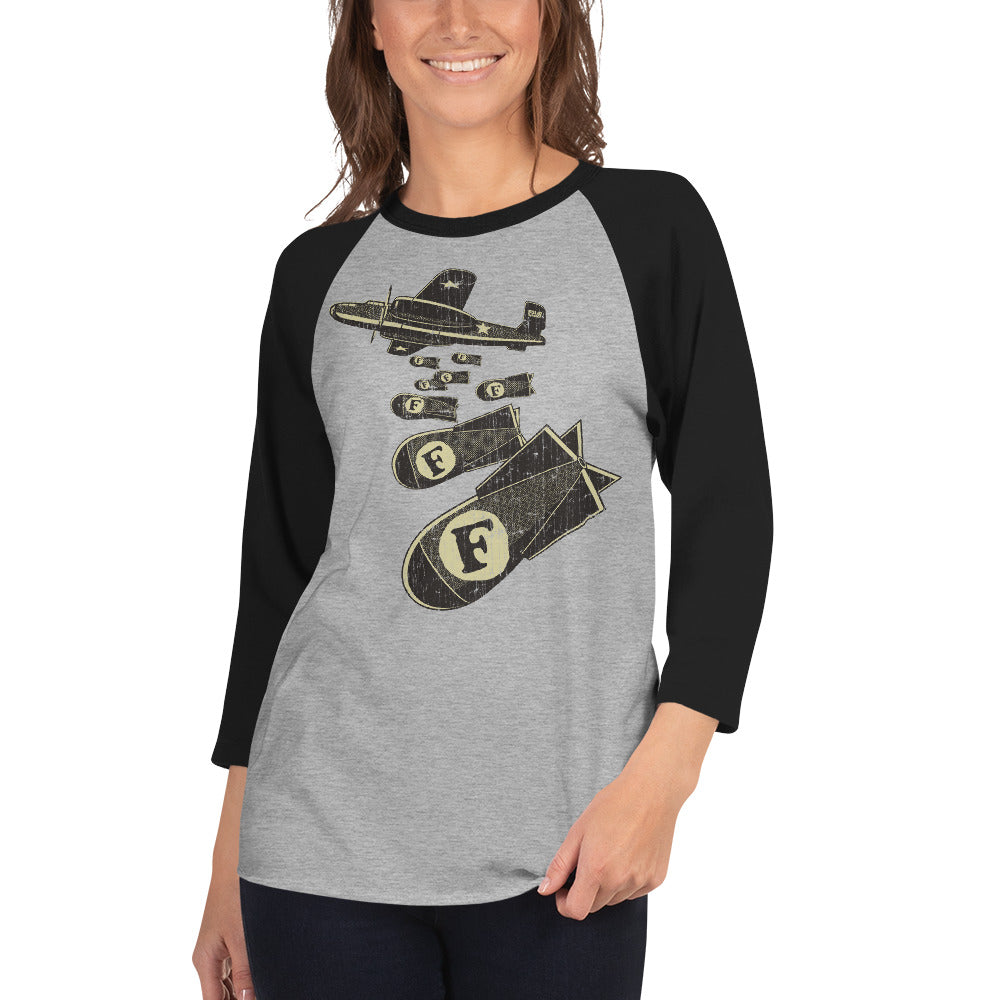 Unisex F-Bombs 3/4 Sleeve Baseball T-Shirt