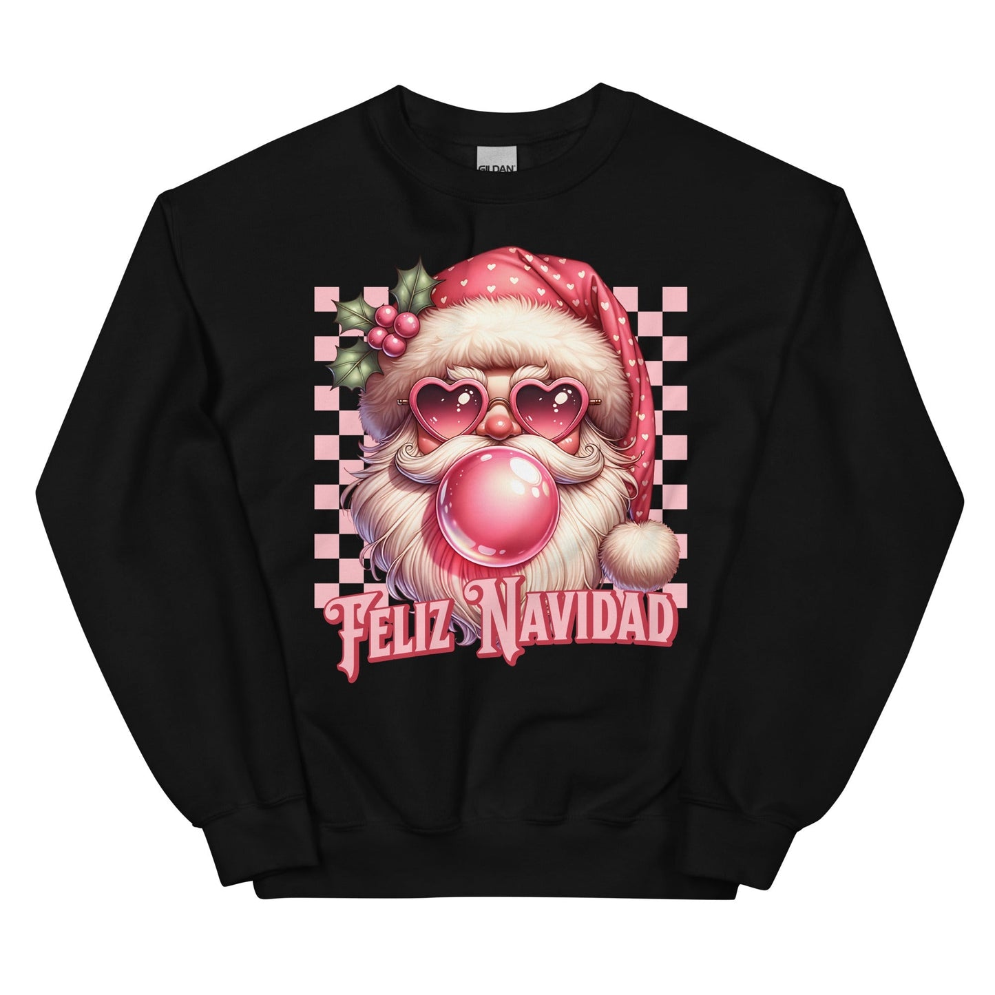 Santa Claus Bubble Gum Feliz Navidad Sweatshirt for Latina