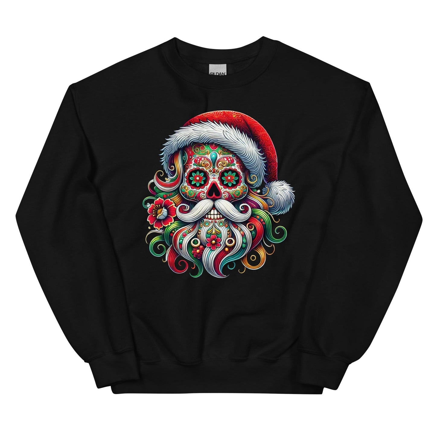 Santa Claus Mexican Sugar Skull Christmas Sweatshirt