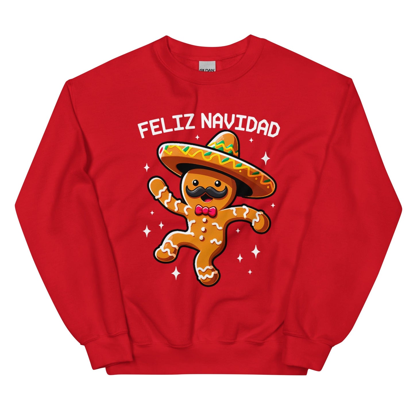 Feliz Navidad Gingerbread Cookie with Sombrero Sweatshirt