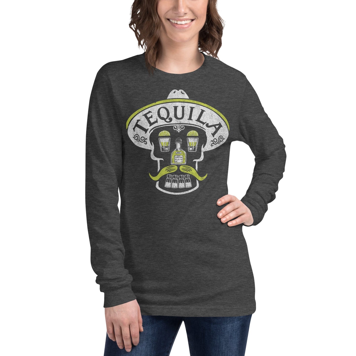 Unisex Tequila Skull Long Sleeve T-shirt