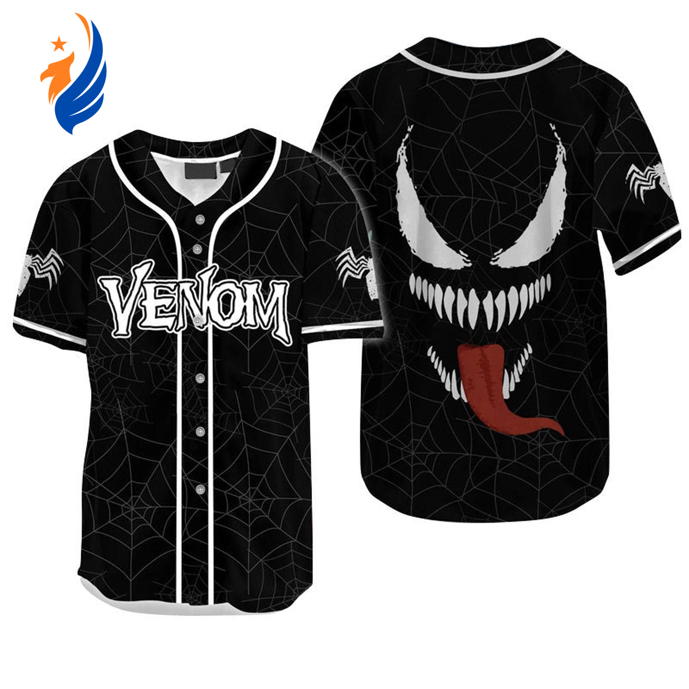 Unleash Fearless Style with Venom Spider Baseball Jersey - Get Yours Today! - Bafud