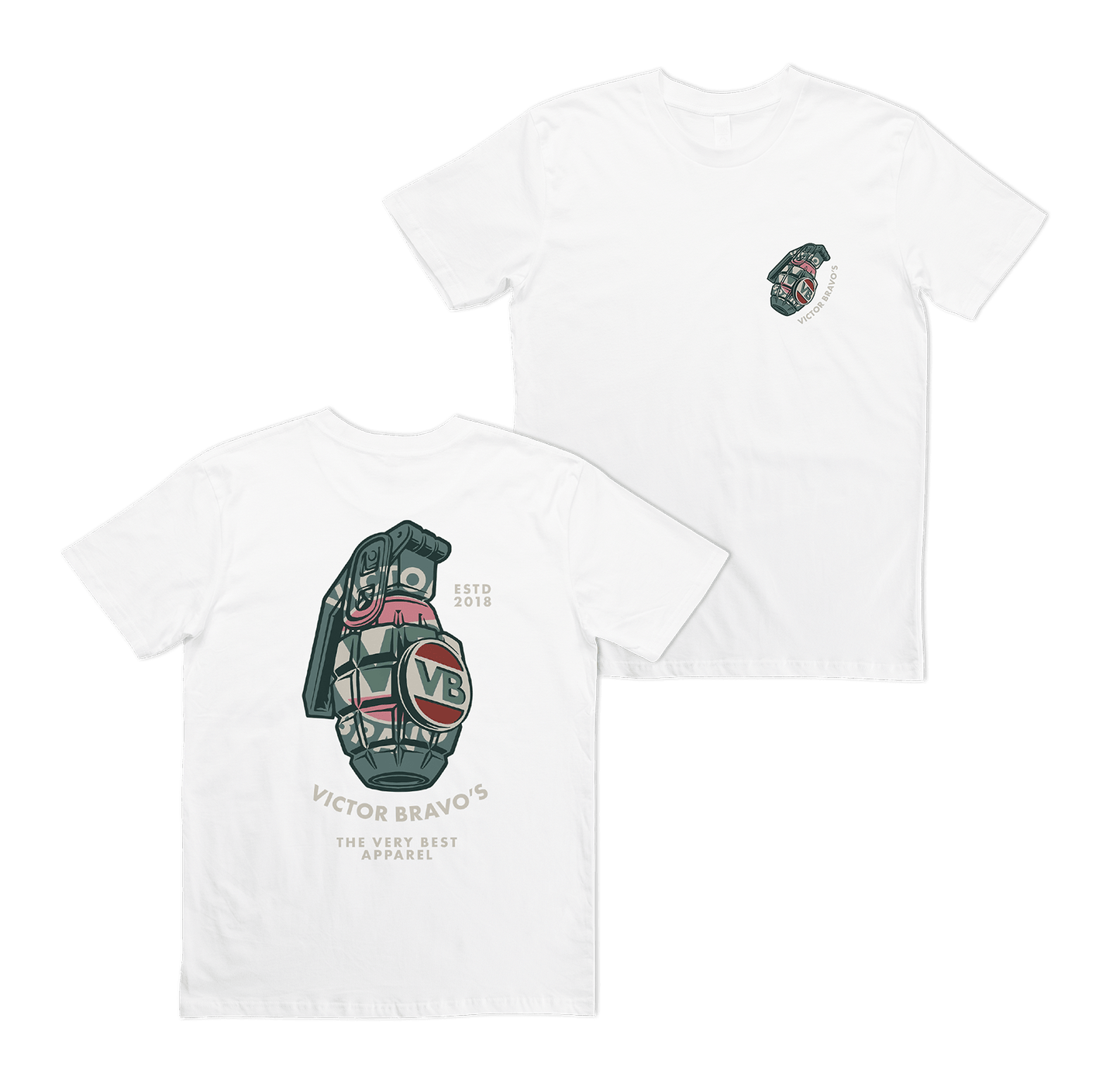 Green Grenade 2.0 Tee White