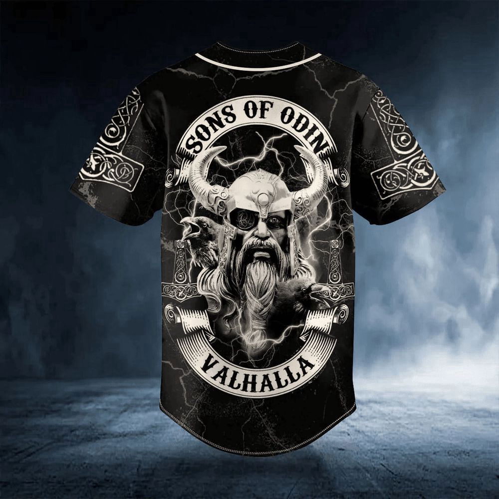 Viking Son Of Odin Valhalla Custom Baseball Jersey For Men Women, Gift For Baseball Fans, Custom Name - lylyprint.com