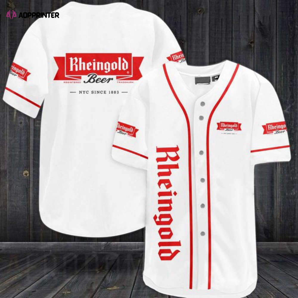 White Rheingold Beer Baseball Jersey - Aopprinter