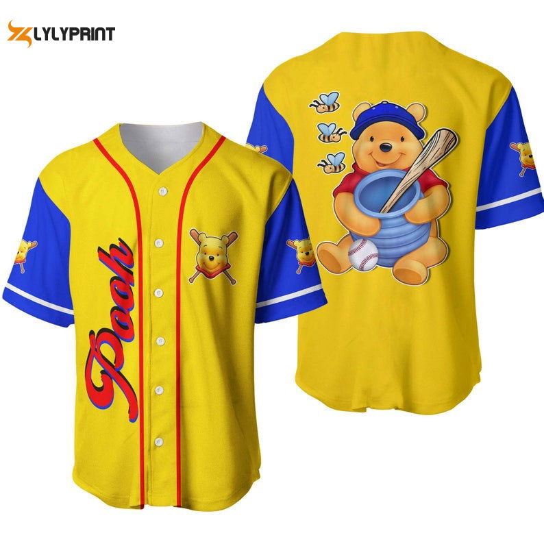 Winnie The Pooh All Over Print Baseball Jersey - lylyprint.com