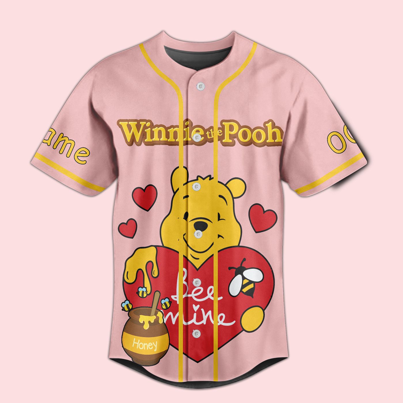 Play Ball in Style with Winnie-the-Pooh Baseball Jersey for Men Women and Kids - Bafud