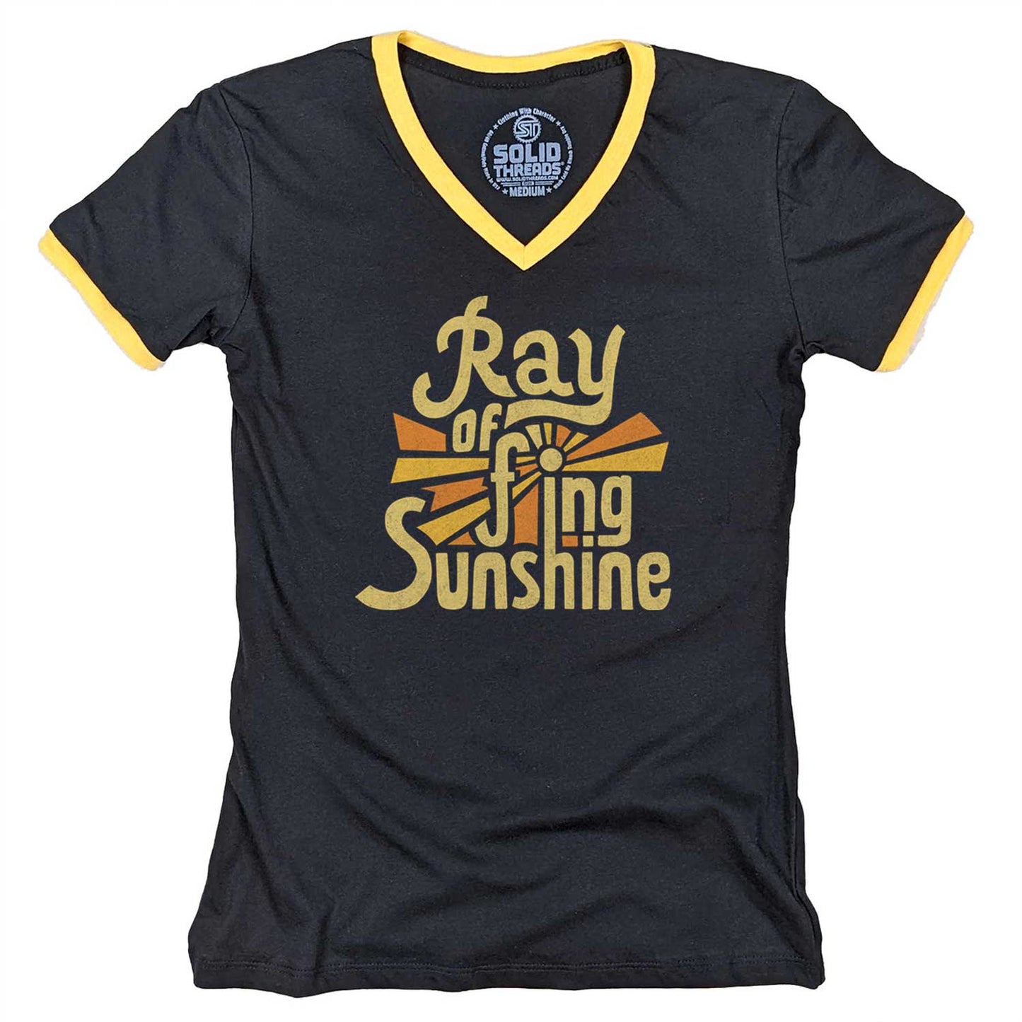 Women's Ray of F'ing Sunshine Ringer V-Neck Tee