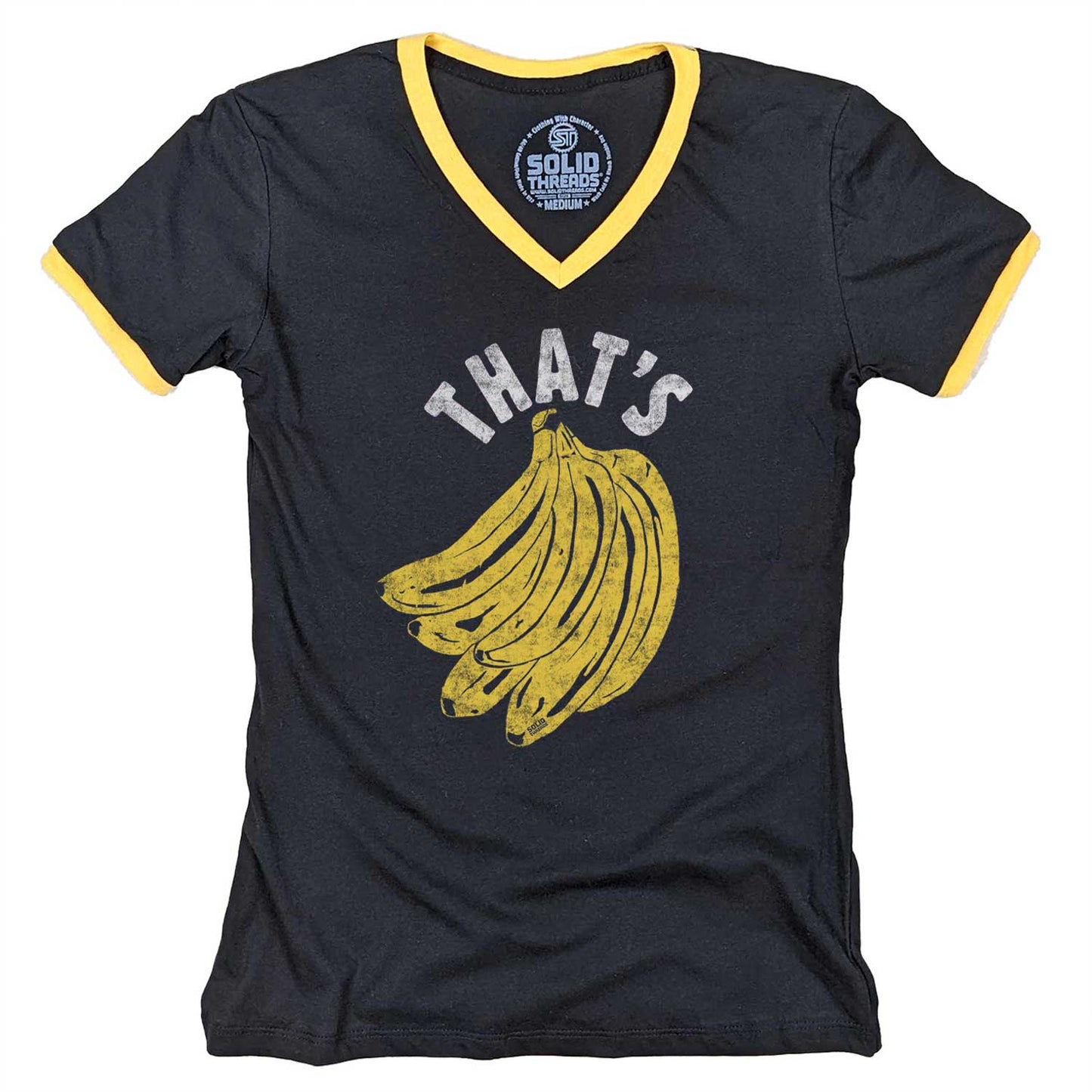 Women's That's Bananas Ringer V-Neck Tee