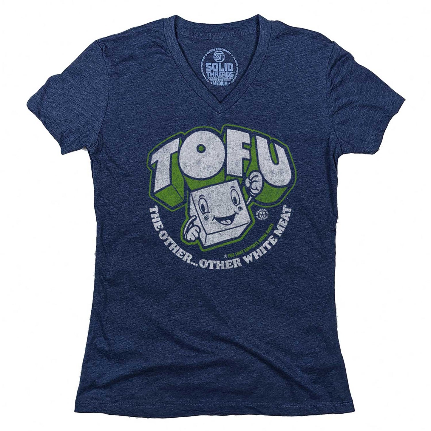 Women's Tofu, The Other Other White Meat V-Neck Tee | Supports Animal Rights