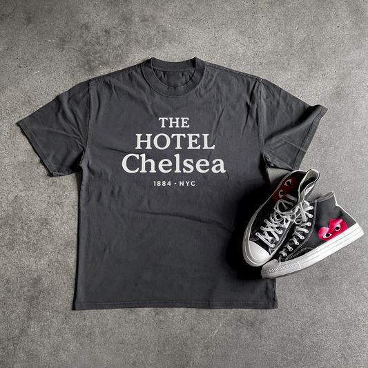 'HOTEL CHELSEA NYC' HEAVYWEIGHT BLACK T-SHIRT
