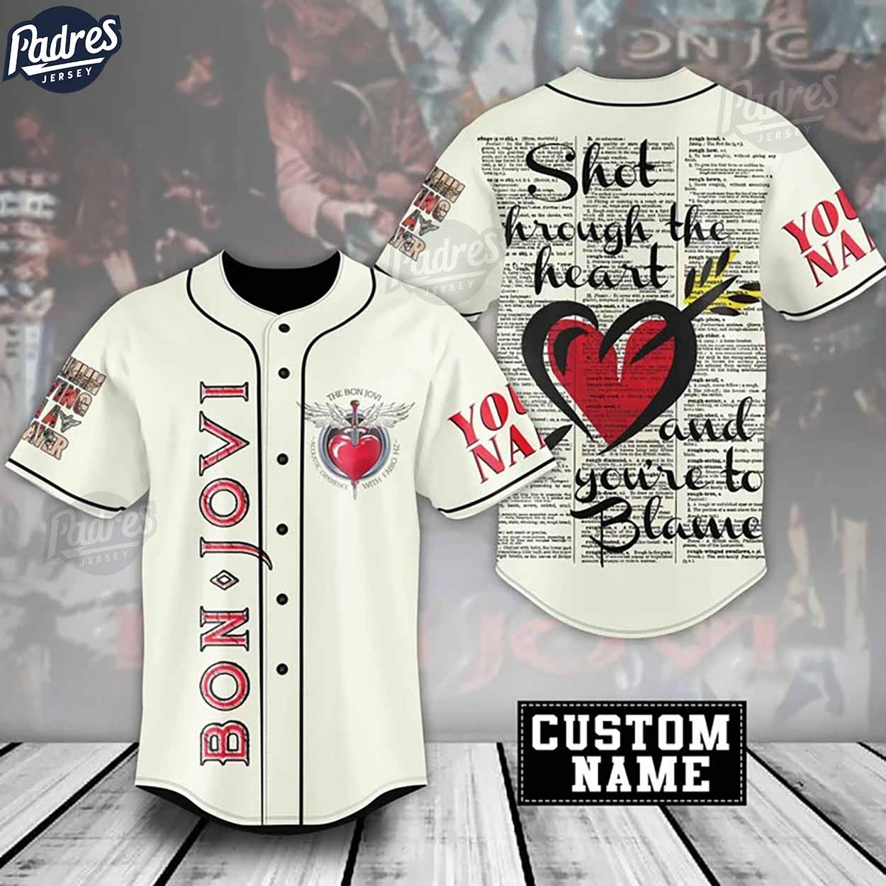 Music Bon Jovi Custom Baseball Jersey - Padres Jersey Oasis: Elevate Your Baseball Style Game