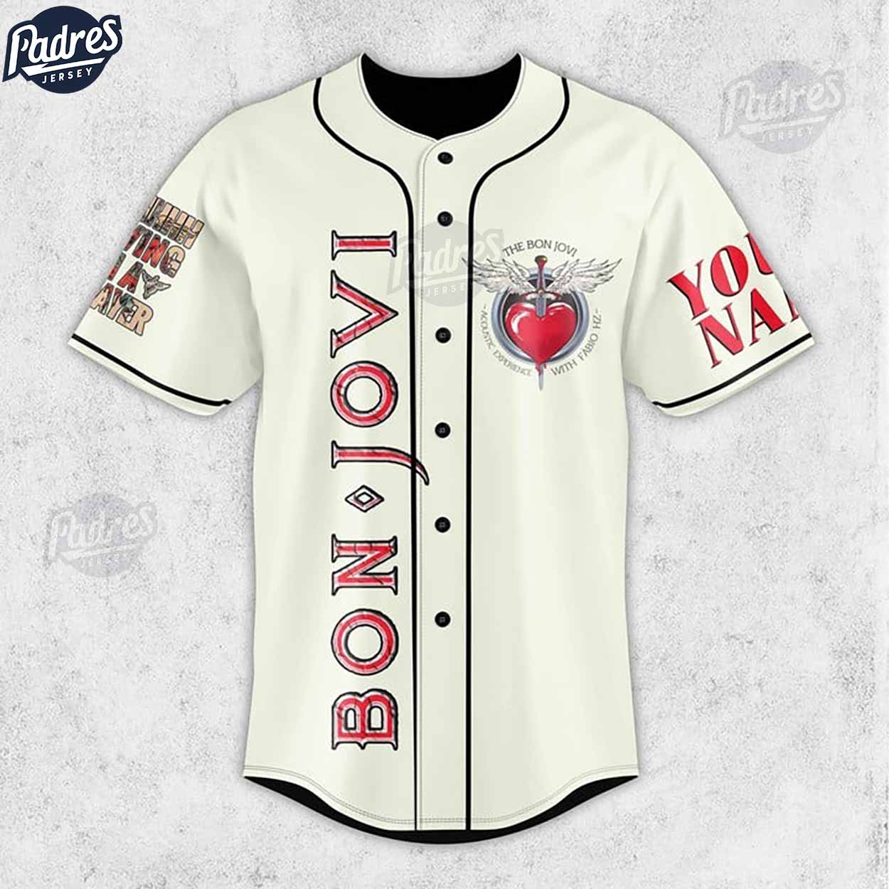Music Bon Jovi Custom Baseball Jersey - Padres Jersey Oasis: Elevate Your Baseball Style Game