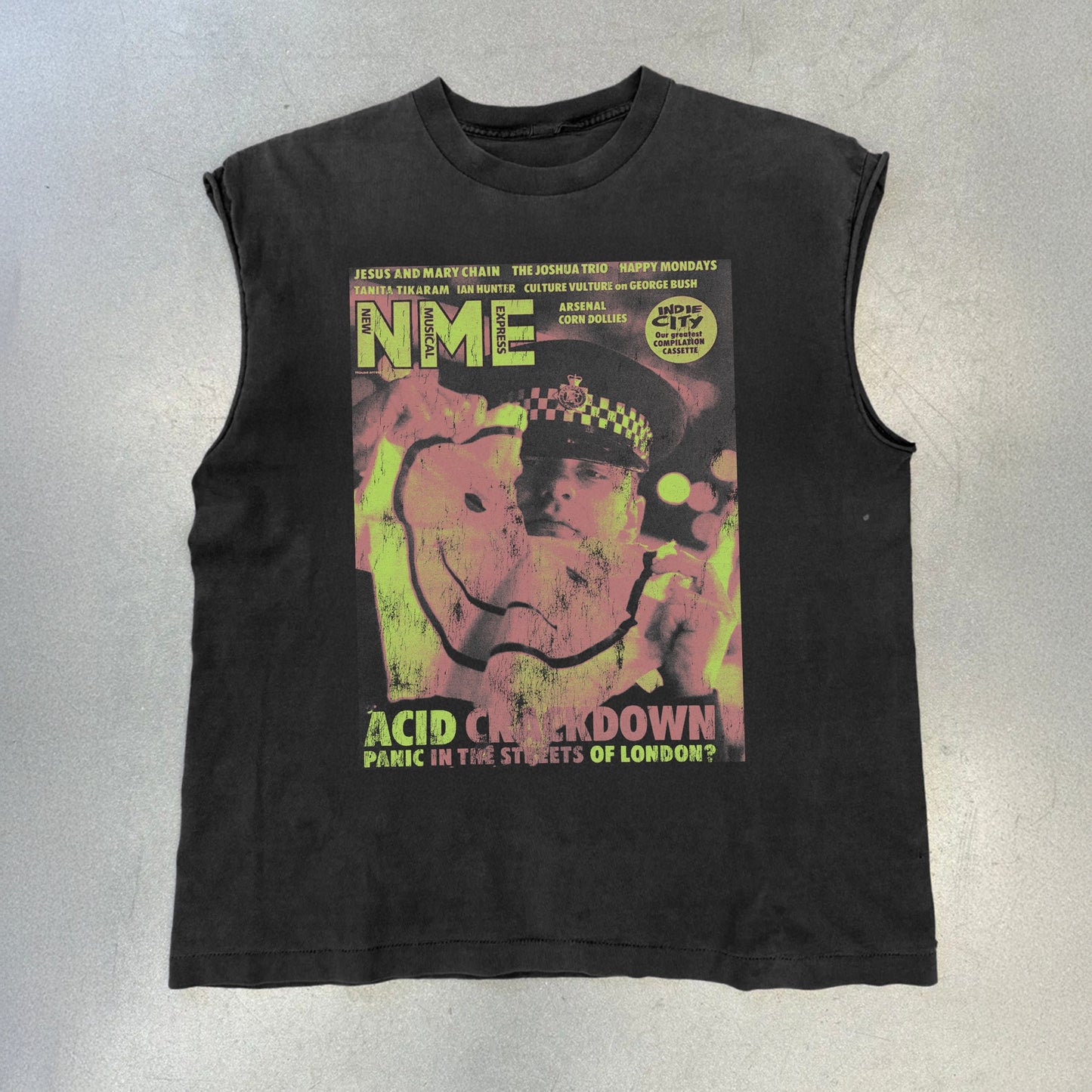 CRACKDOWN HEAVYWEIGHT BLACK CUT- OFF T-SHIRT