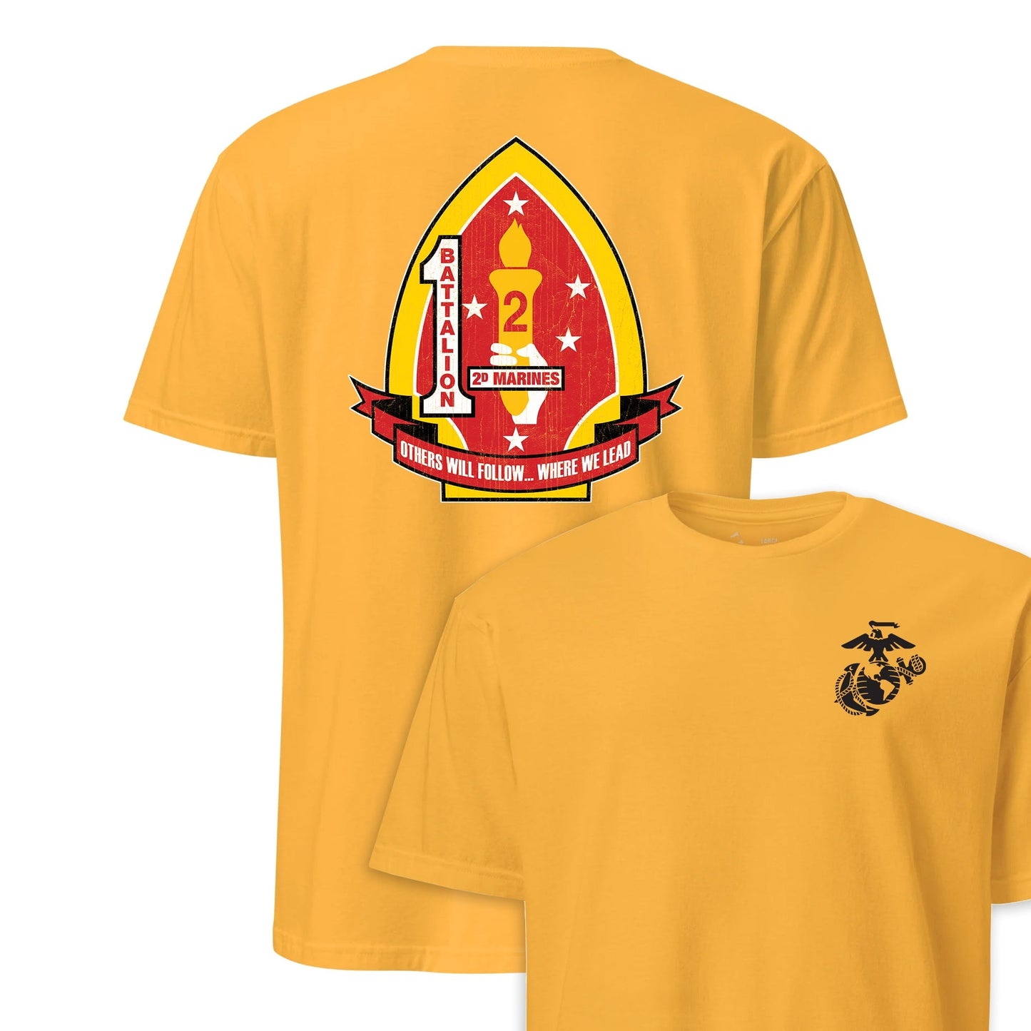 1st Battalion 2nd Marines Back Print T-Shirt