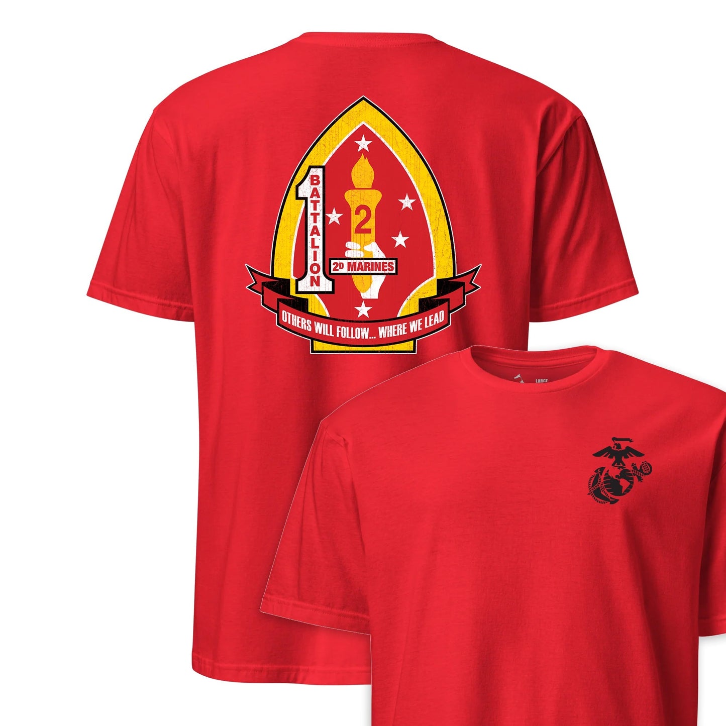 1st Battalion 2nd Marines Back Print T-Shirt