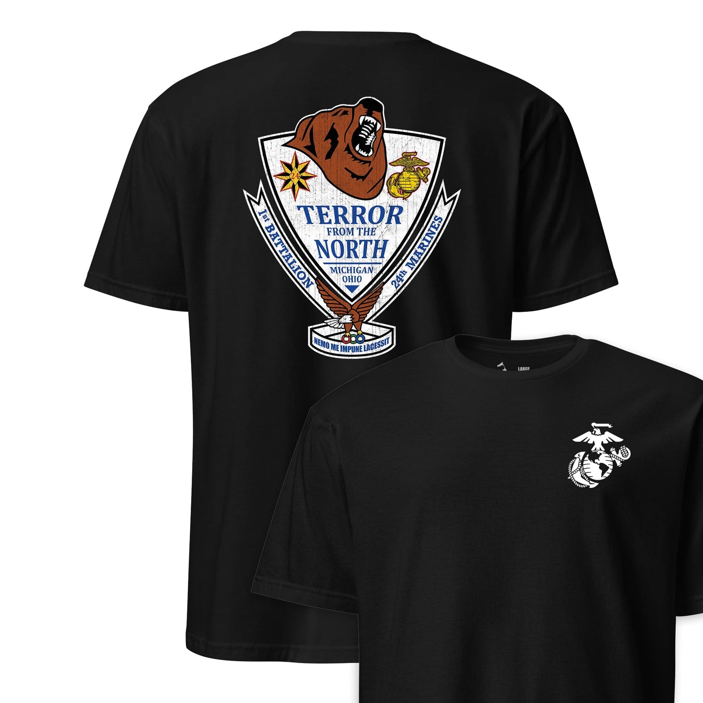 1st Battalion 24th Marines Back Print T-Shirt