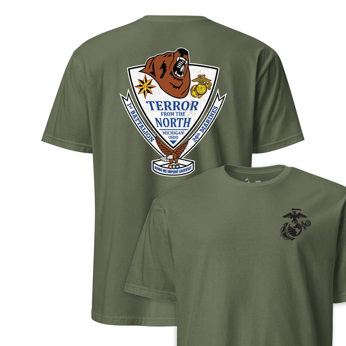 1st Battalion 24th Marines Back Print T-Shirt