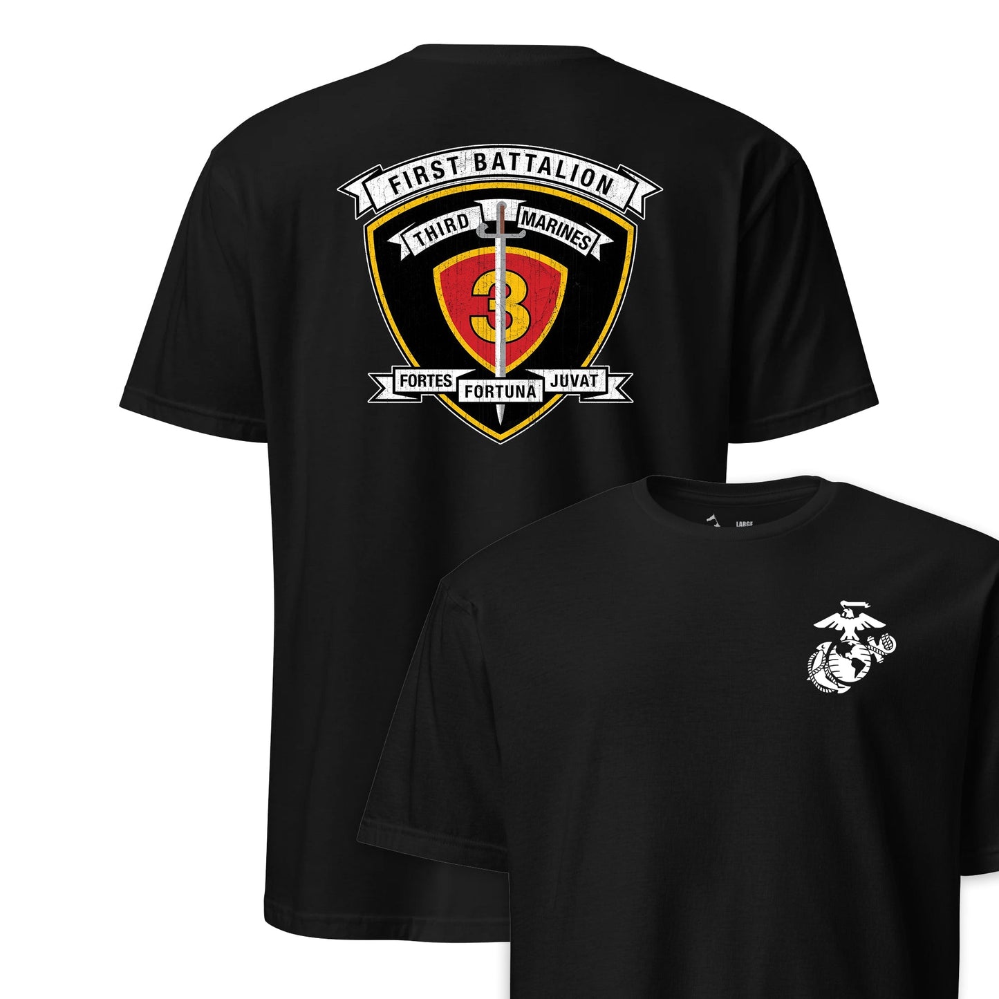 1st Battalion 3rd Marines Back Print T-Shirt