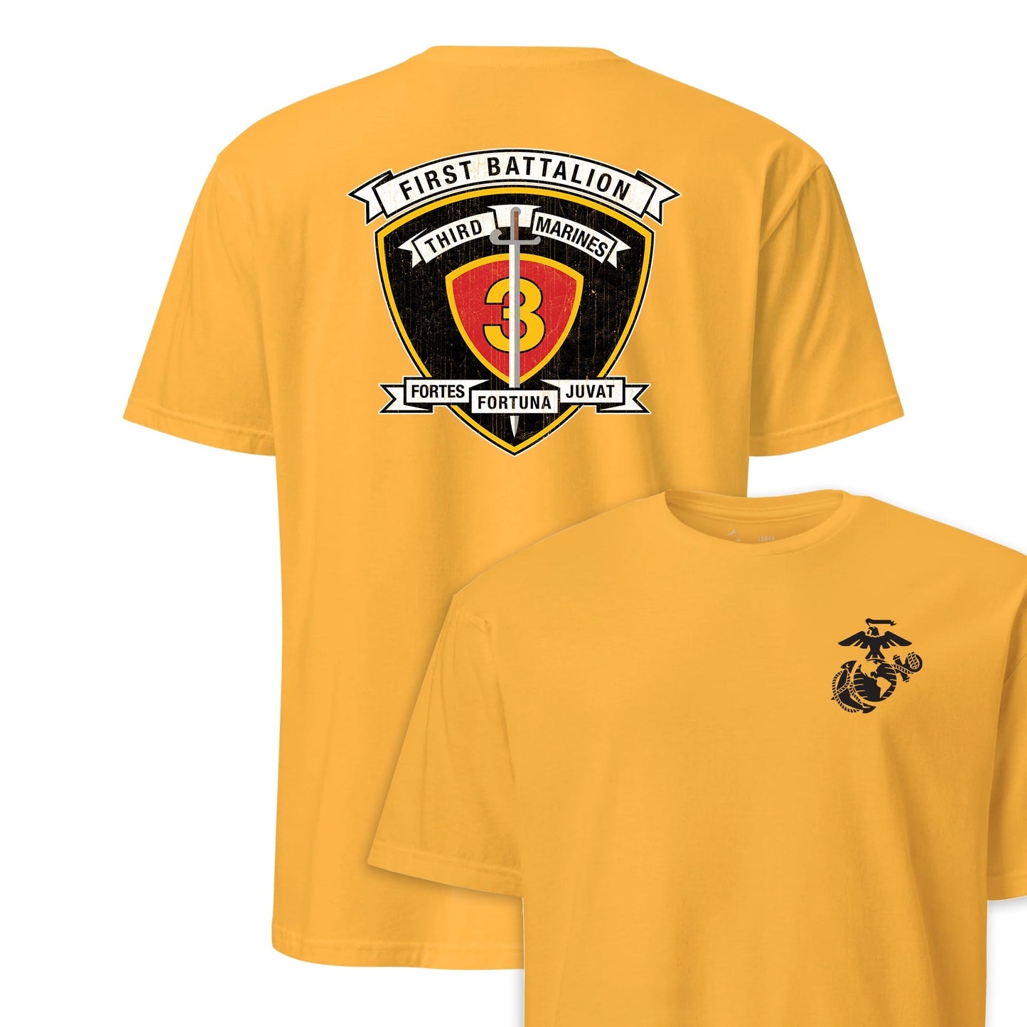 1st Battalion 3rd Marines Back Print T-Shirt