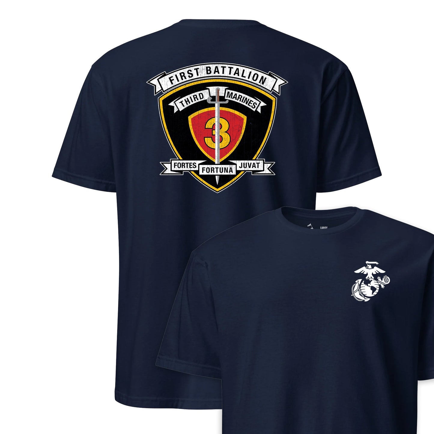 1st Battalion 3rd Marines Back Print T-Shirt