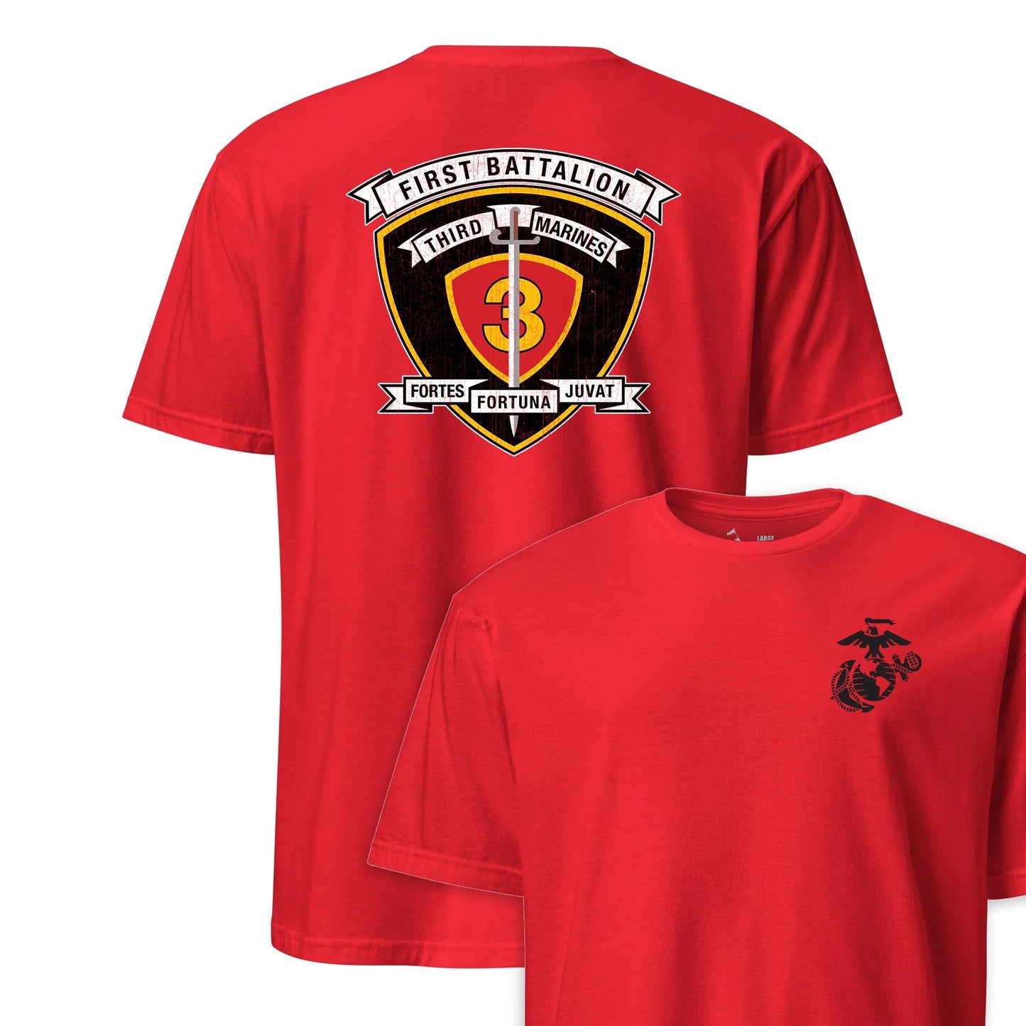 1st Battalion 3rd Marines Back Print T-Shirt