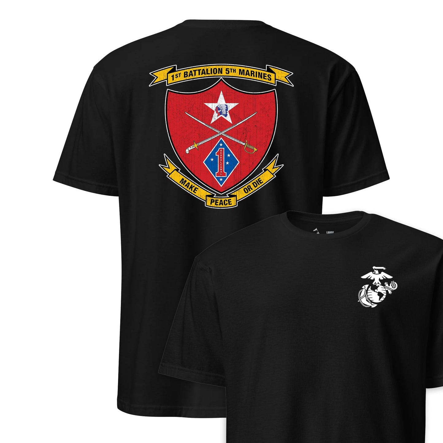 1st Battalion 5th Marines Back Print T-Shirt