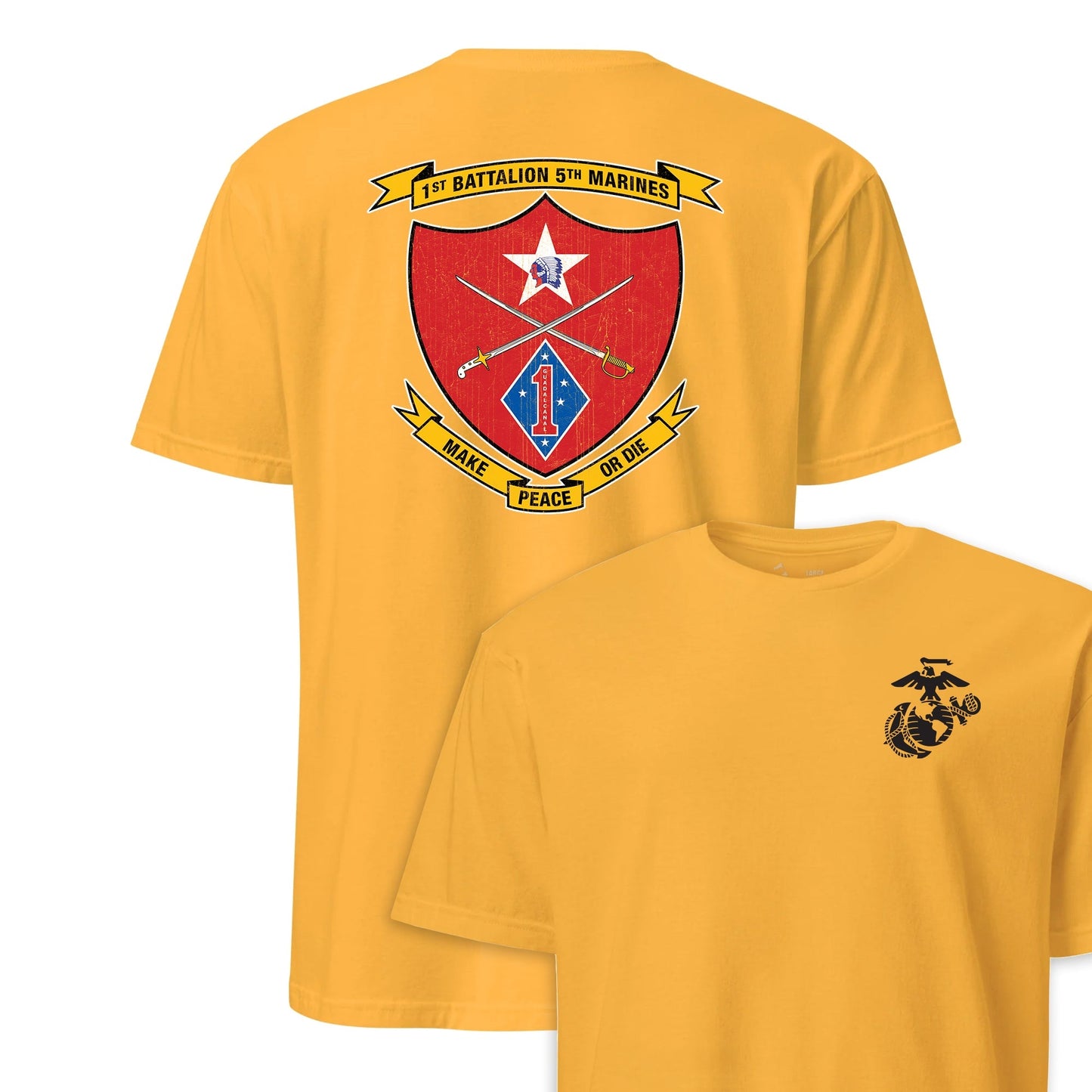 1st Battalion 5th Marines Back Print T-Shirt