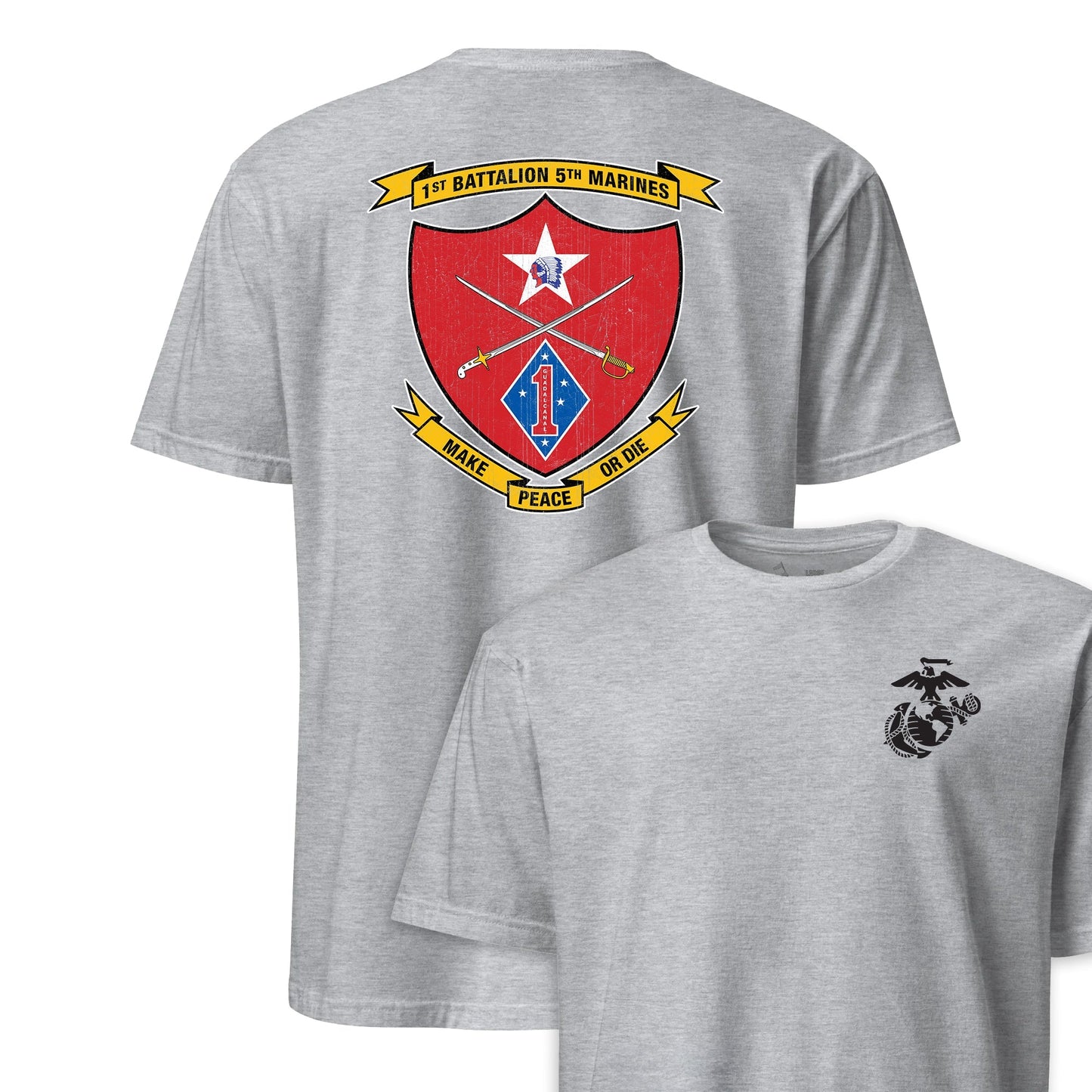 1st Battalion 5th Marines Back Print T-Shirt
