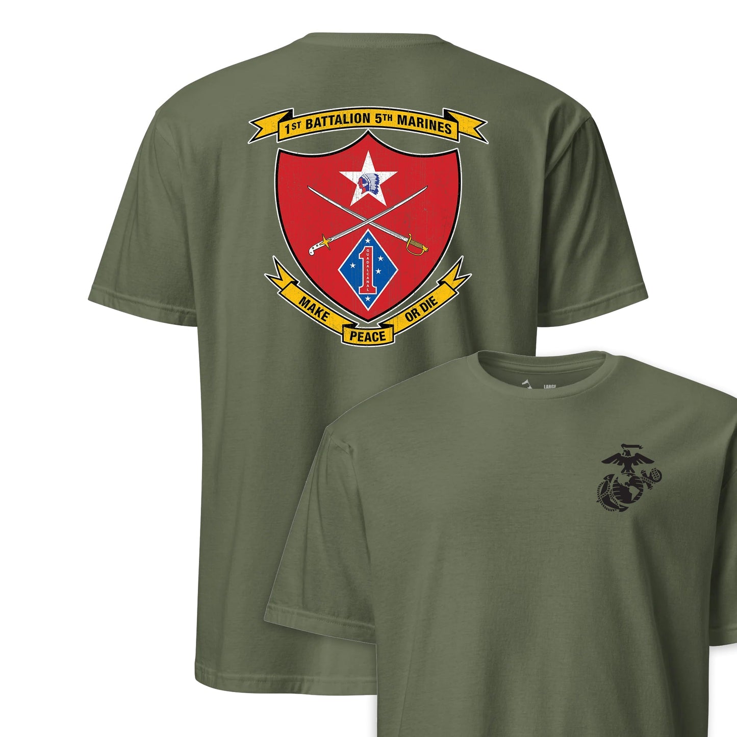 1st Battalion 5th Marines Back Print T-Shirt