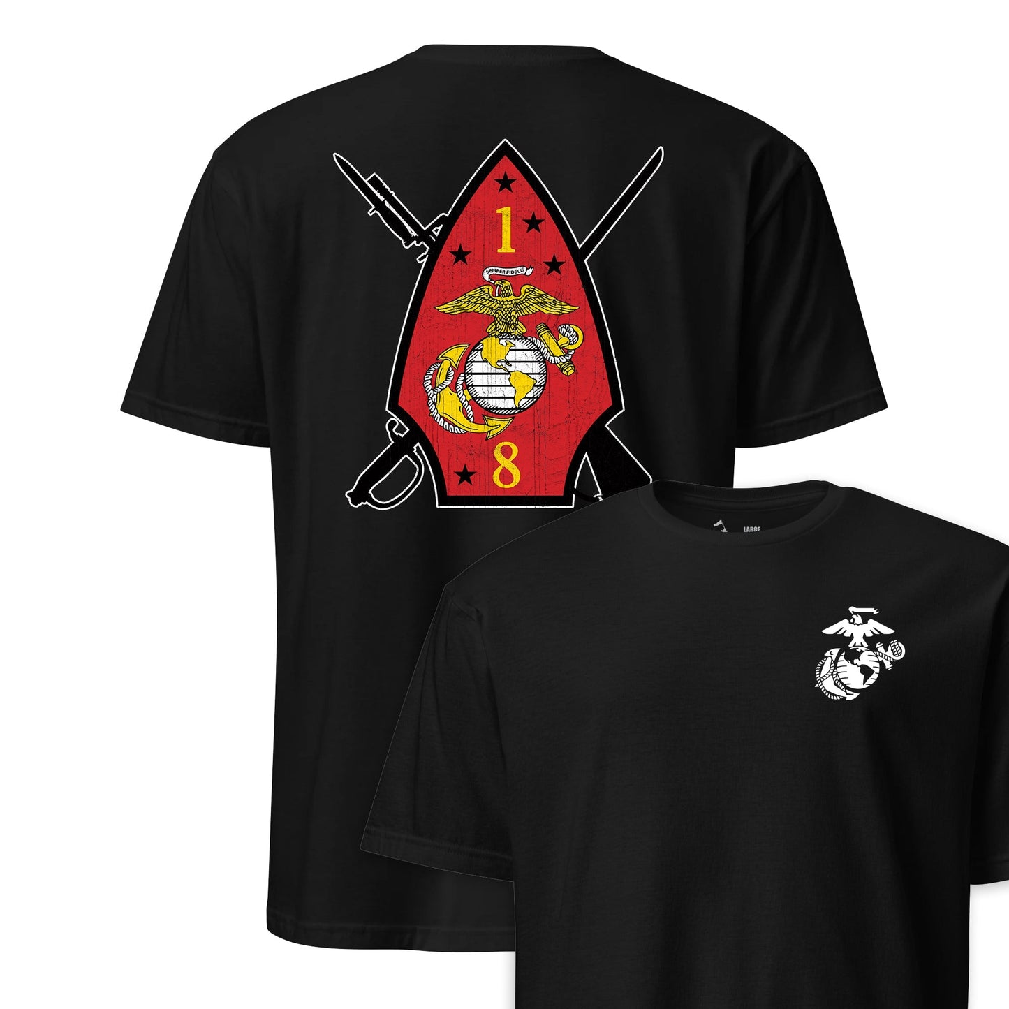 1st Battalion 8th Marines Back Print T-Shirt