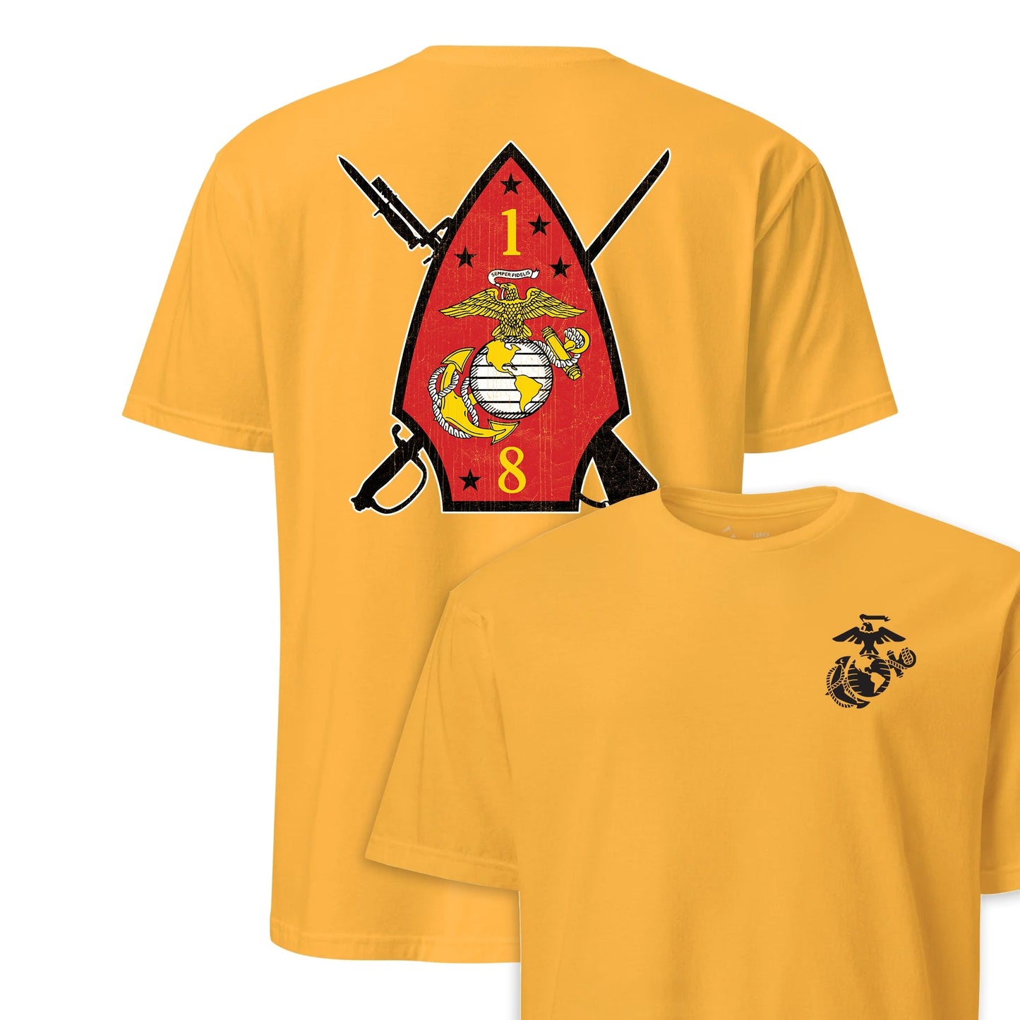 1st Battalion 8th Marines Back Print T-Shirt