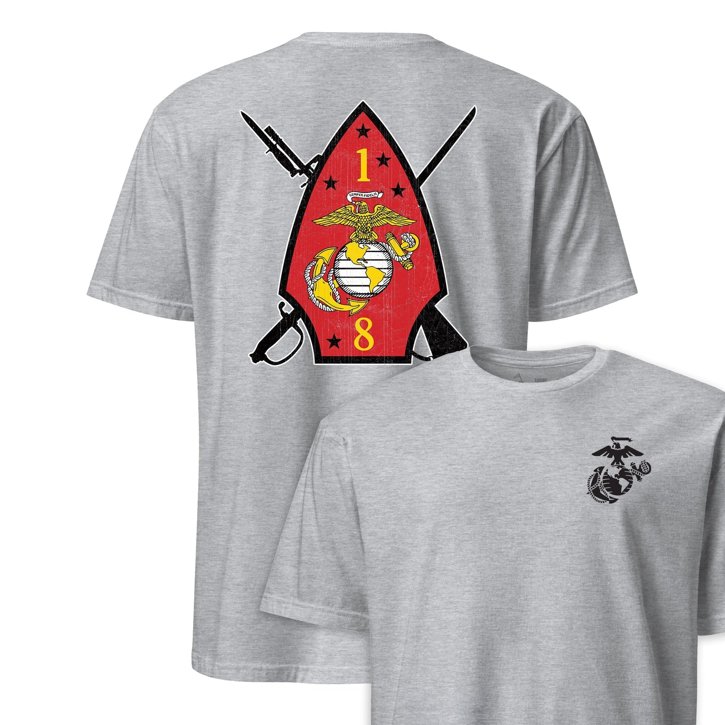 1st Battalion 8th Marines Back Print T-Shirt