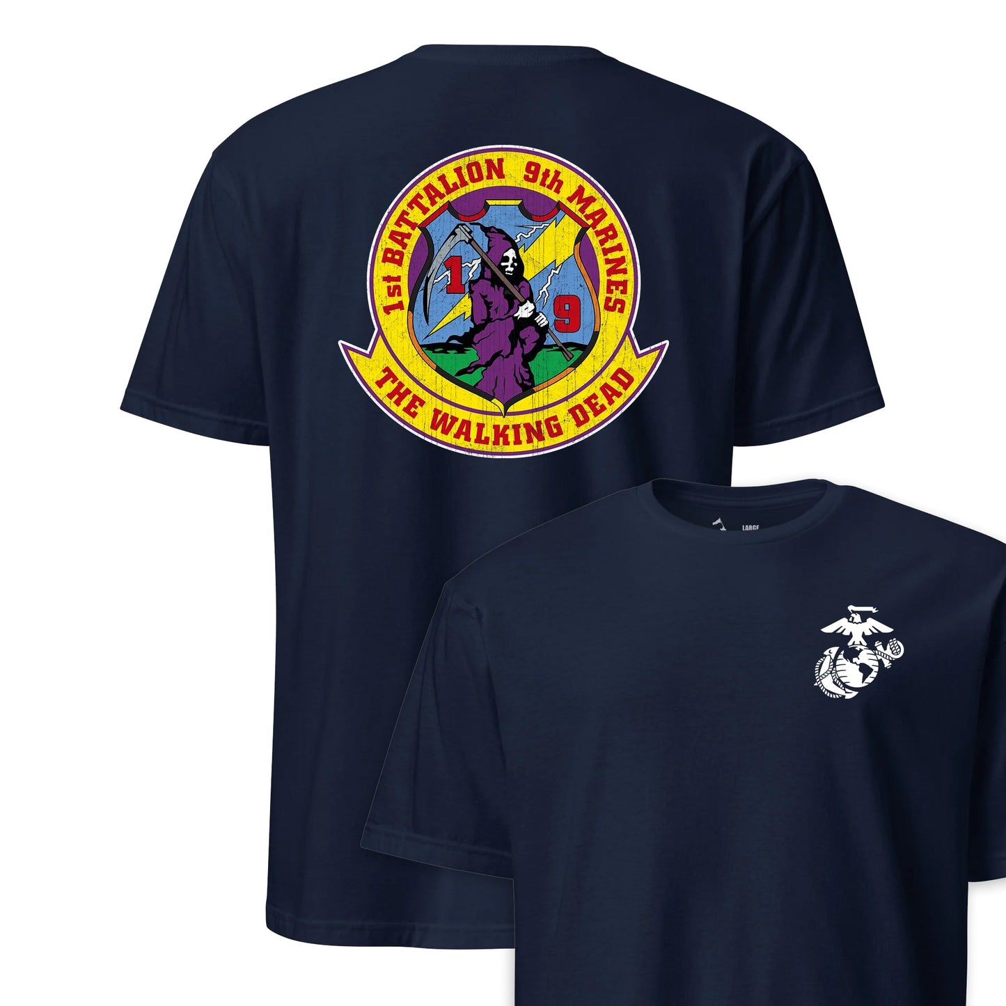 1st Battalion 9th Marines Back Print T-Shirt