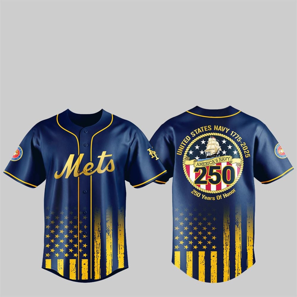 NY Mets US NAVY 250th Birthday Celebration Jersey - Grishko.com
