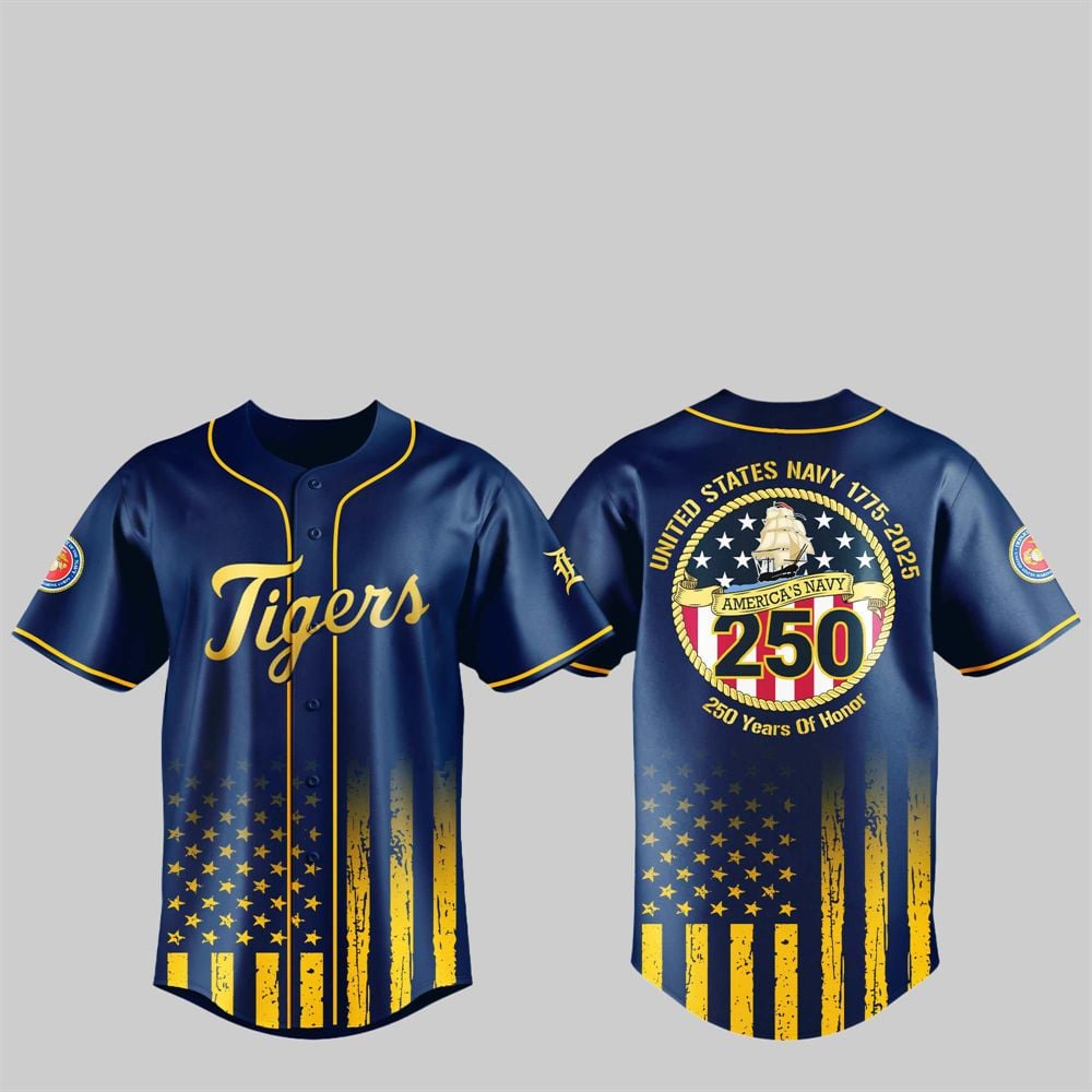 Tigers US NAVY 250th Birthday Celebration Jersey - Grishko.com
