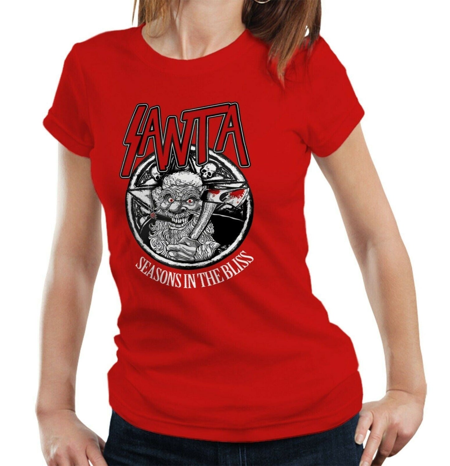 Santa - Seasons In Bliss Tshirt Fitted Ladies